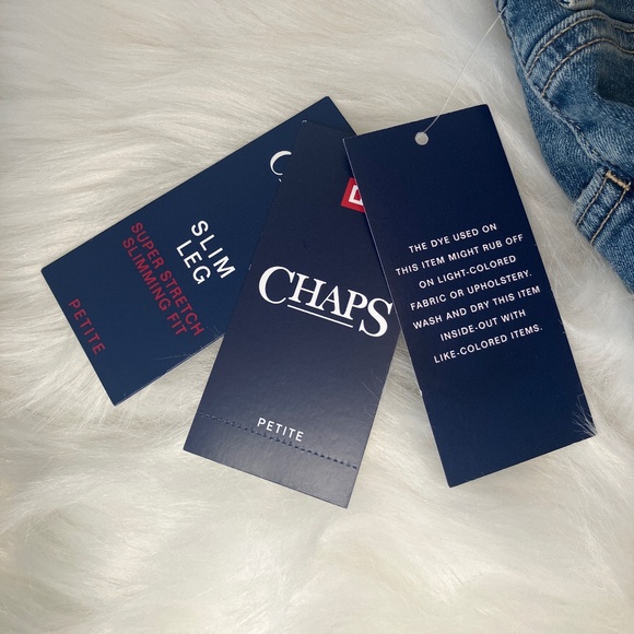 NWT Chaps Blue Jeans/Embroidered/Slimming Fit/Slim Leg - Picture 10 of 16